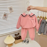 Load image into Gallery viewer, 2 Pieces Set Baby Kid Girls Letters Hoodies Sweatshirts And Solid Color Pants Wholesale 23021677
