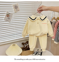 Load image into Gallery viewer, 2 Pieces Set Baby Kid Girls Letters Hoodies Sweatshirts And Solid Color Pants Wholesale 23021677
