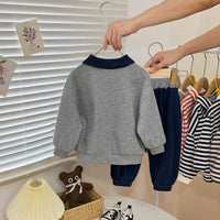 Load image into Gallery viewer, 2 Pieces Set Baby Kid Boys Letters Hoodies Sweatshirts And Solid Color Pants Wholesale 23021680
