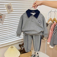 Load image into Gallery viewer, 2 Pieces Set Baby Kid Boys Letters Hoodies Sweatshirts And Solid Color Pants Wholesale 23021680
