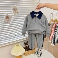 Load image into Gallery viewer, 2 Pieces Set Baby Kid Boys Letters Hoodies Sweatshirts And Solid Color Pants Wholesale 23021680
