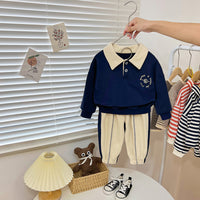 Load image into Gallery viewer, 2 Pieces Set Baby Kid Boys Letters Hoodies Sweatshirts And Solid Color Pants Wholesale 23021680
