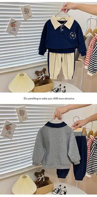 Load image into Gallery viewer, 2 Pieces Set Baby Kid Boys Letters Hoodies Sweatshirts And Solid Color Pants Wholesale 23021680
