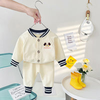 Load image into Gallery viewer, 2 Pieces Set Baby Kid Unisex Cartoon Jackets Outwears And Striped Pants Wholesale 23021687
