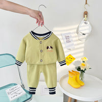 Load image into Gallery viewer, 2 Pieces Set Baby Kid Unisex Cartoon Jackets Outwears And Striped Pants Wholesale 23021687
