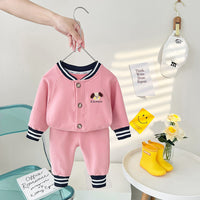 Load image into Gallery viewer, 2 Pieces Set Baby Kid Unisex Cartoon Jackets Outwears And Striped Pants Wholesale 23021687
