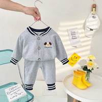 Load image into Gallery viewer, 2 Pieces Set Baby Kid Unisex Cartoon Jackets Outwears And Striped Pants Wholesale 23021687
