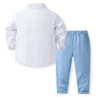 Load image into Gallery viewer, 2 Pieces Set Baby Kid Boys Bow Shirts And Solid Color Pants Wholesale 23021699
