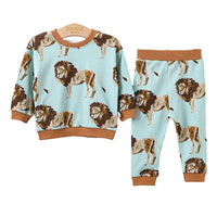 Load image into Gallery viewer, 2 Pieces Set Baby Unisex Animals Print Hoodies Sweatshirts And Pants Wholesale 230217153
