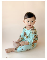 Load image into Gallery viewer, 2 Pieces Set Baby Unisex Animals Print Hoodies Sweatshirts And Pants Wholesale 230217153
