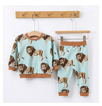 Load image into Gallery viewer, 2 Pieces Set Baby Unisex Animals Print Hoodies Sweatshirts And Pants Wholesale 230217153
