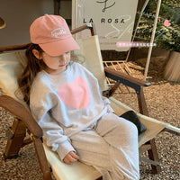 Load image into Gallery viewer, 2 Pieces Set Baby Kid Big Kid Girls Love heart Print Hoodies Sweatshirts And Pants Wholesale 230217212

