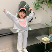 Load image into Gallery viewer, 2 Pieces Set Baby Kid Big Kid Girls Love heart Print Hoodies Sweatshirts And Pants Wholesale 230217212

