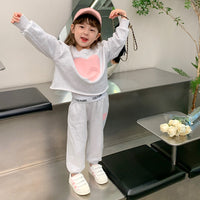 Load image into Gallery viewer, 2 Pieces Set Baby Kid Big Kid Girls Love heart Print Hoodies Sweatshirts And Pants Wholesale 230217212
