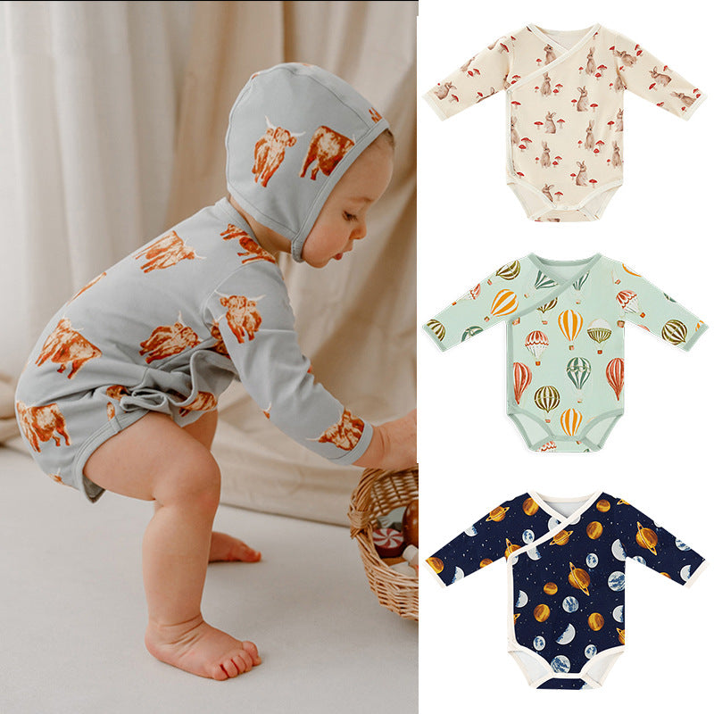 Baby Unisex Animals Cartoon Print Rompers Wholesale 230217223