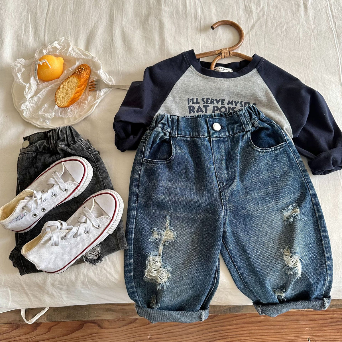 Baby Kid Unisex Ripped Pants Jeans Wholesale 23021754