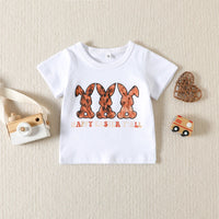 Load image into Gallery viewer, 3 Pieces Set Baby Girls Easter Letters Rabbit Print T-Shirts And Solid Color Shorts And Headwear Wholesale 230220127
