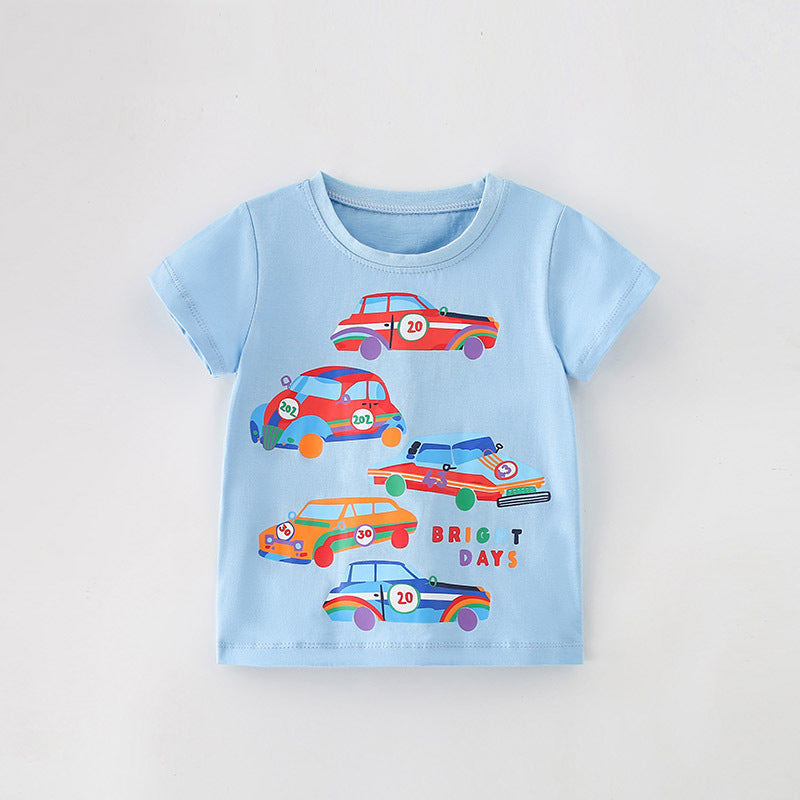 Baby Kid Boys Car Cartoon Print T-Shirts Wholesale 230220134