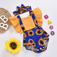 Load image into Gallery viewer, Baby Girls Color-blocking Flower Leopard Print Rompers Wholesale 23022014
