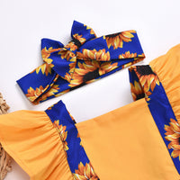 Load image into Gallery viewer, Baby Girls Color-blocking Flower Leopard Print Rompers Wholesale 23022014
