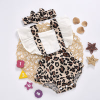 Load image into Gallery viewer, Baby Girls Color-blocking Flower Leopard Print Rompers Wholesale 23022014
