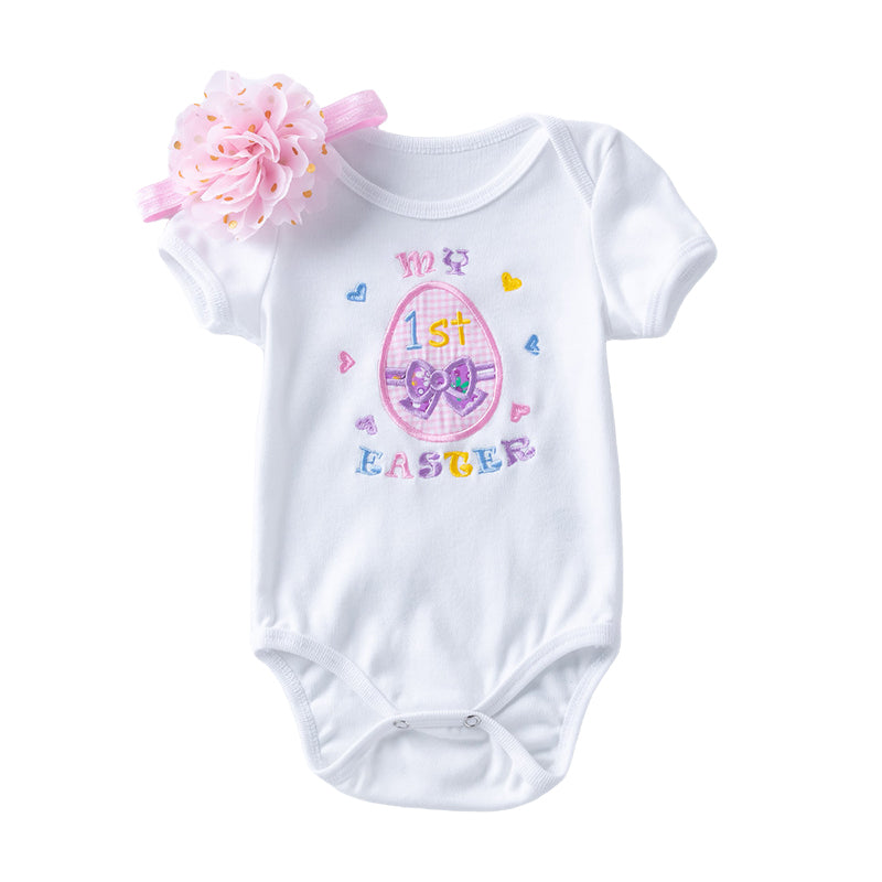 Baby Girls Letters Cartoon Bow Print Rompers Wholesale 23022015