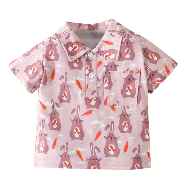 Baby Kid Boys Rabbit Print Easter T-Shirts Wholesale 230220150