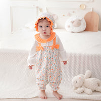 Load image into Gallery viewer, Baby Girls Color-blocking Flower Bow Print Jumpsuits Wholesale 230220223
