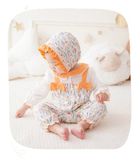 Load image into Gallery viewer, Baby Girls Color-blocking Flower Bow Print Jumpsuits Wholesale 230220223
