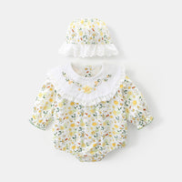 Load image into Gallery viewer, Baby Girls Flower Embroidered Print Rompers Wholesale 230220230
