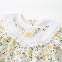 Load image into Gallery viewer, Baby Girls Flower Embroidered Print Rompers Wholesale 230220230
