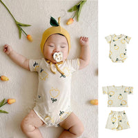 Load image into Gallery viewer, Baby Girls Flower Print Rompers Wholesale 230220233
