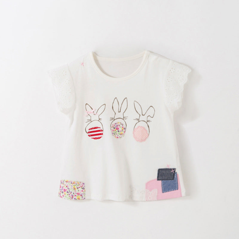 Baby Kid Girls Letters Rabbit Cartoon Easter T-Shirts Wholesale 230220240