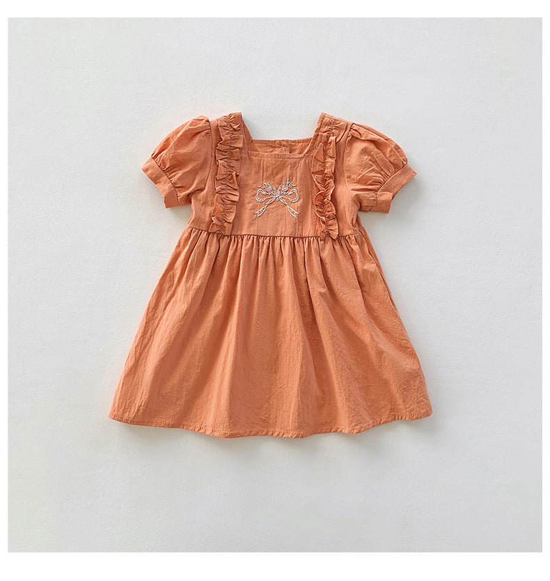 Baby Kid Girls Flower Embroidered Dresses Wholesale 230220243