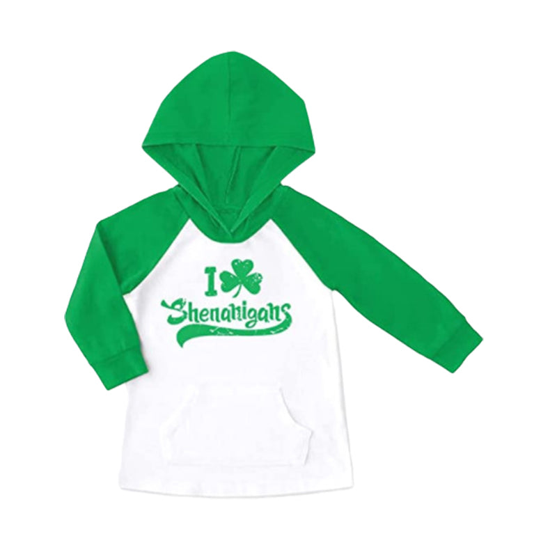 Kid Girls Letters Plant St Patrick's Day Hoodies Sweatshirts Wholesale 23022040