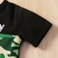 Load image into Gallery viewer, 2 Pieces Set Baby Kid Boys Letters Camo Print T-Shirts And Shorts Wholesale 23022042
