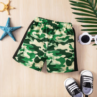 Load image into Gallery viewer, 2 Pieces Set Baby Kid Boys Letters Camo Print T-Shirts And Shorts Wholesale 23022042
