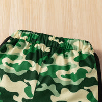 Load image into Gallery viewer, 2 Pieces Set Baby Kid Boys Letters Camo Print T-Shirts And Shorts Wholesale 23022042
