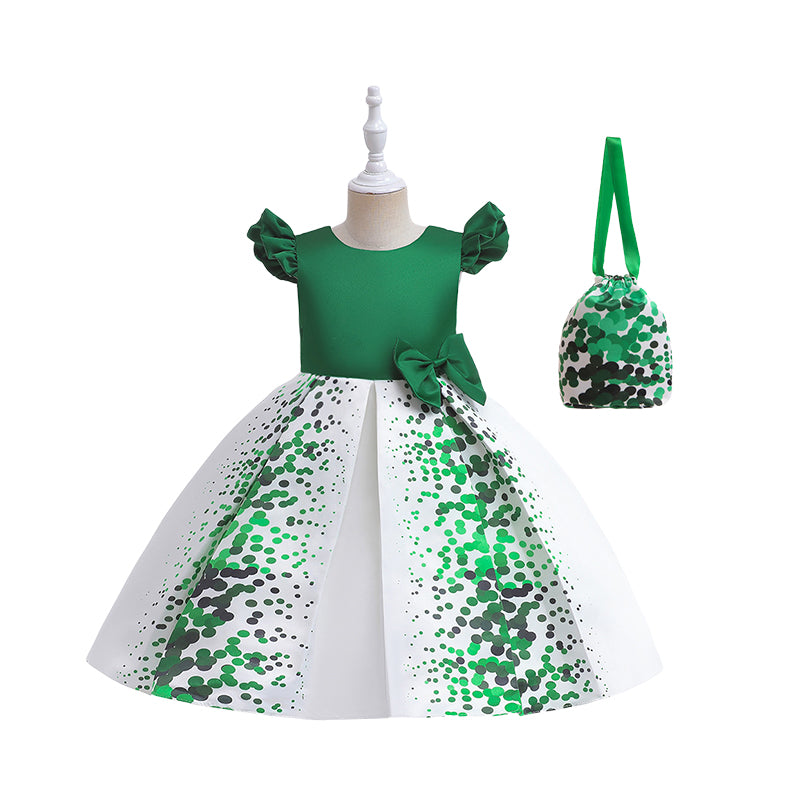 Baby Kid Girls Polka dots St Patrick's Day Dresses Wholesale 23022070