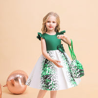 Load image into Gallery viewer, Baby Kid Girls Polka dots St Patrick&#39;s Day Dresses Wholesale 23022070
