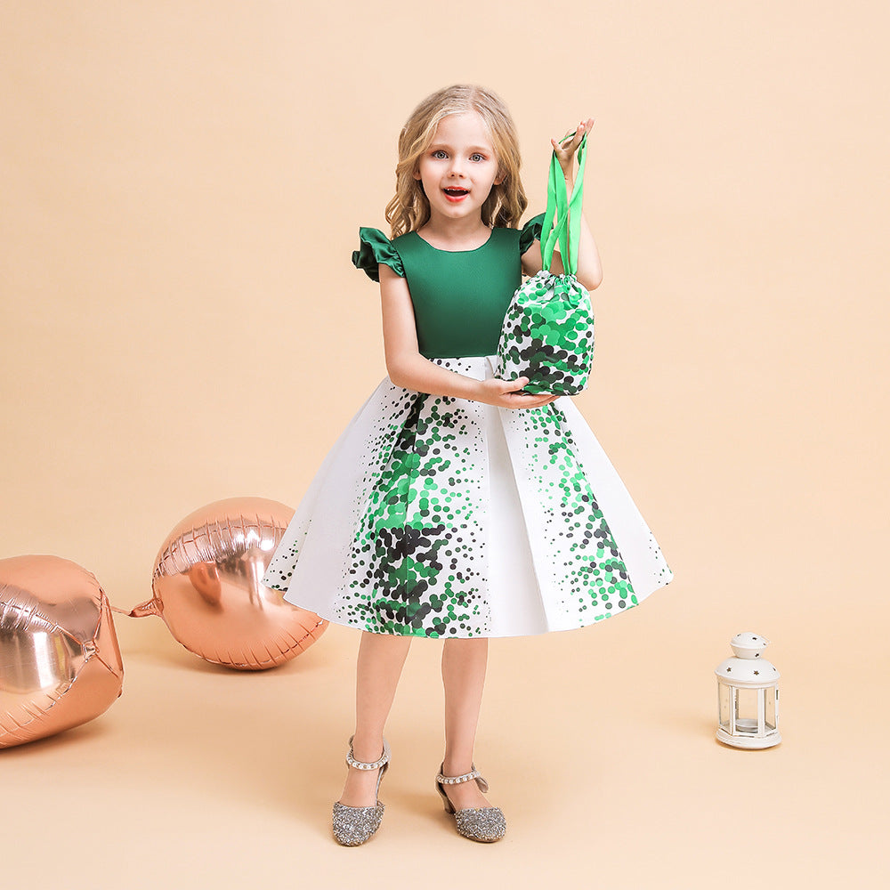 Baby Kid Girls Polka dots St Patrick's Day Dresses Wholesale 23022070