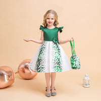Load image into Gallery viewer, Baby Kid Girls Polka dots St Patrick&#39;s Day Dresses Wholesale 23022070
