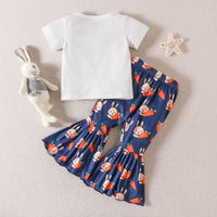 Load image into Gallery viewer, 2 Pieces Set Baby Kid Girls Easter Letters Rabbit Cartoon Print T-Shirts And Pants Wholesale 23022090
