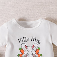 Load image into Gallery viewer, 2 Pieces Set Baby Kid Girls Easter Letters Rabbit Cartoon Print T-Shirts And Pants Wholesale 23022090
