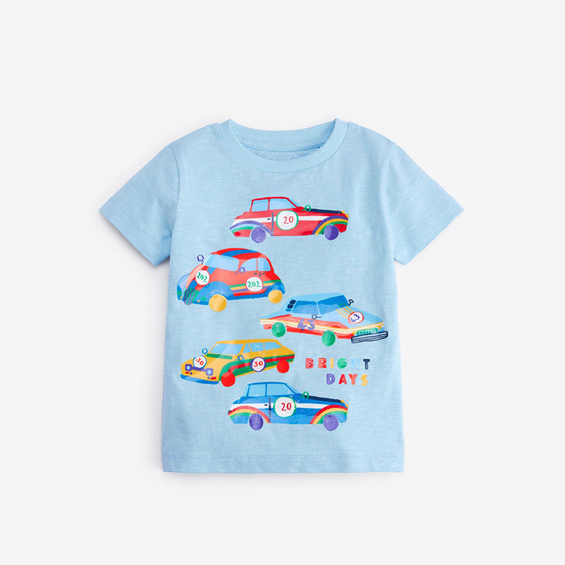 Baby Kid Boys Car Cartoon Print T-Shirts Wholesale 23022095