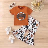 Load image into Gallery viewer, 2 Pieces Set Baby Kid Girls Letters T-Shirts And Cartoon Pants Wholesale 230222126

