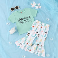 Load image into Gallery viewer, 2 Pieces Set Baby Kid Girls Letters T-Shirts And Cartoon Pants Wholesale 230222126
