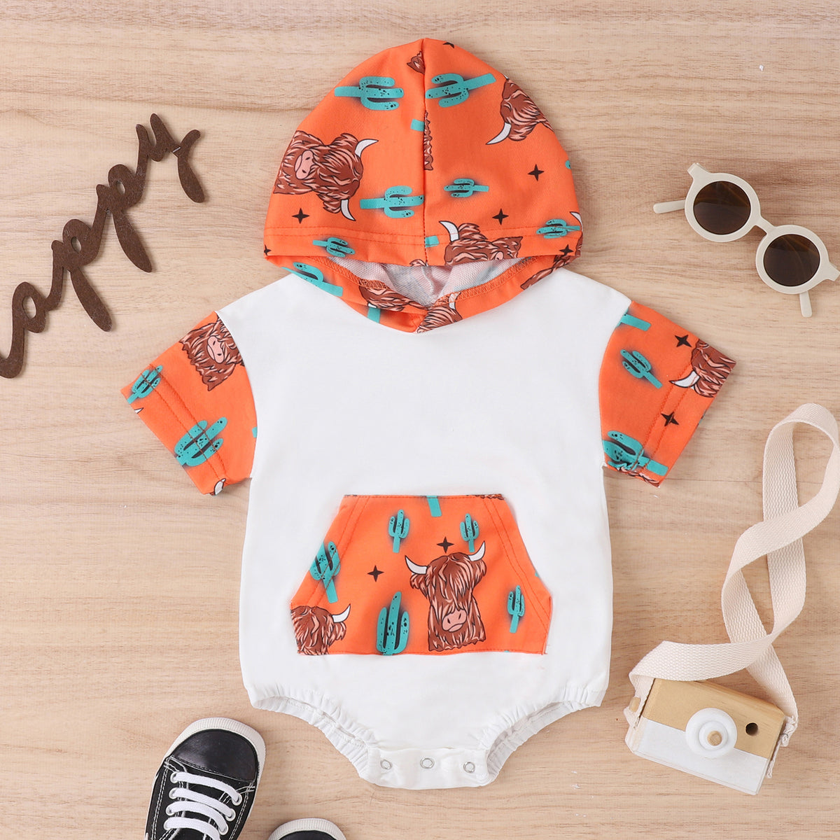 Baby Unisex Cartoon Print Rompers Wholesale 230222127