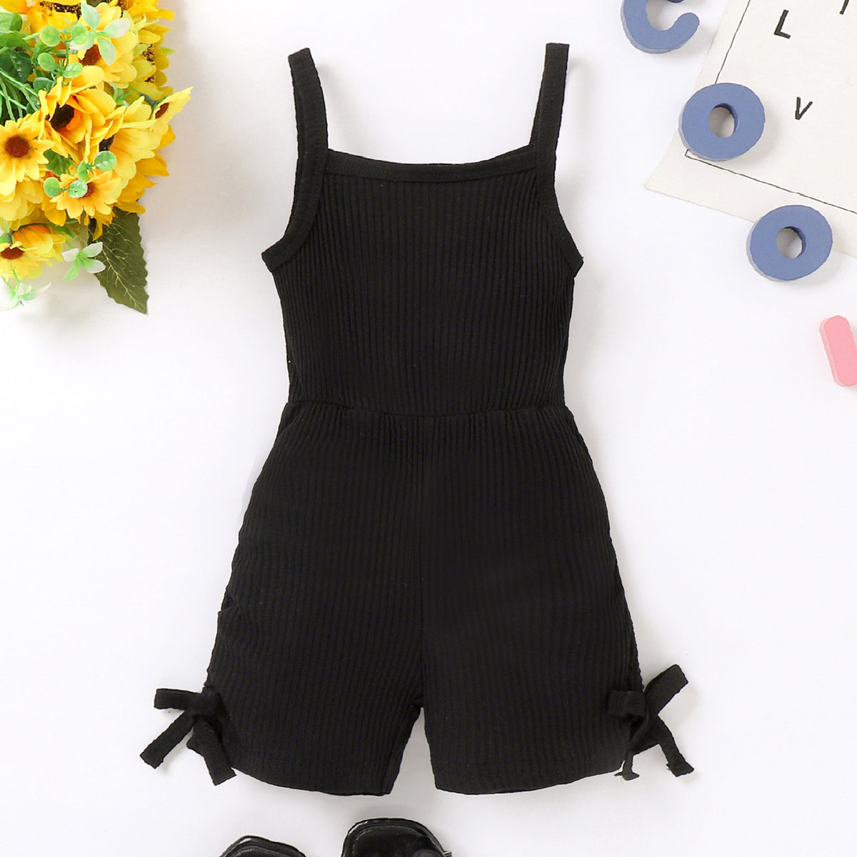 Baby Kid Girls Solid Color Muslin&Ribbed Rompers Wholesale 230222131