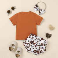 Load image into Gallery viewer, 2 Pieces Set Baby Kid Girls Letters Cartoon Print T-Shirts And Shorts Wholesale 230222134
